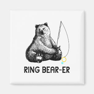 Ring Bear Fishing Wedding Party Security Ri Magnet