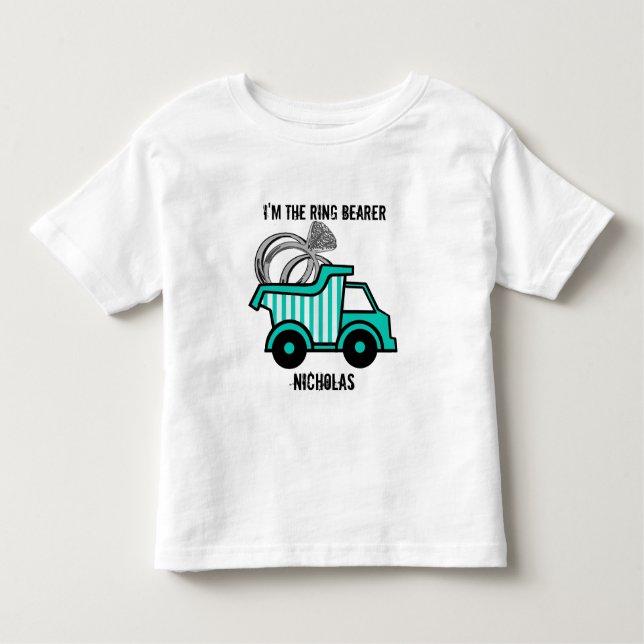 Ring Bearer Dump Truck Kleinkind T-shirt (Vorderseite)