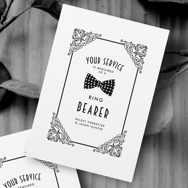 Ring Bearer Funny BW Bow Krawatte Vintag Geblüht (Von Creator hochgeladen)