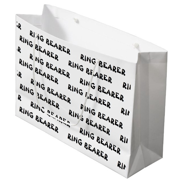 "Ring Bearer" Geschenktasche Große Geschenktüte (Vorderseite Schrägansicht)