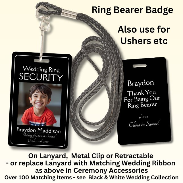 Ring Bearer Photo SECURITY Badge Black White Ausweis (Von Creator hochgeladen)