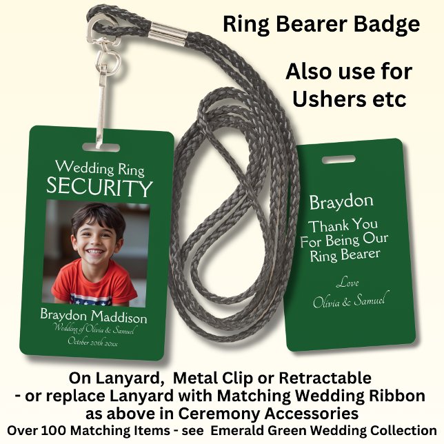 Ring Bearer Photo SECURITY Badge Emerald Green Ausweis (Von Creator hochgeladen)