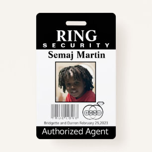 Ring Bearer Security Abzeichen Ausweis