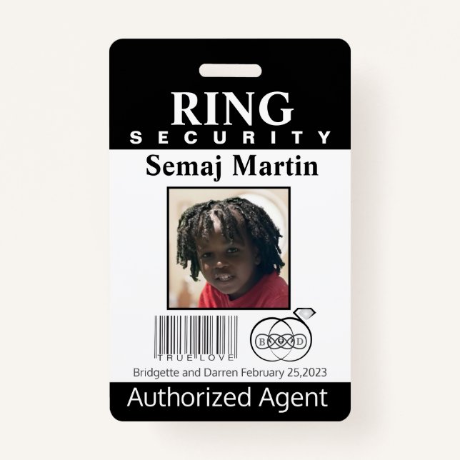 Ring Bearer Security Abzeichen Ausweis (Vorderseite)