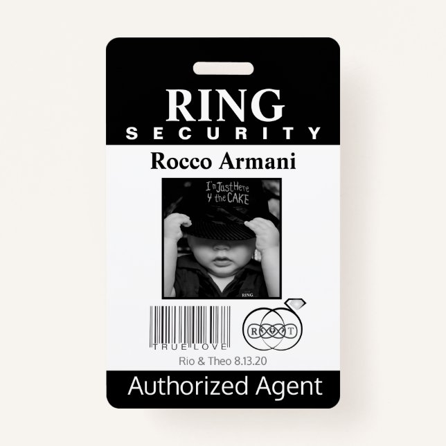 Ring Bearer Security Abzeichen Ausweis (Vorderseite)