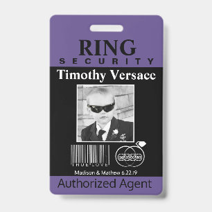Ring Bearer Security Abzeichen Ausweis