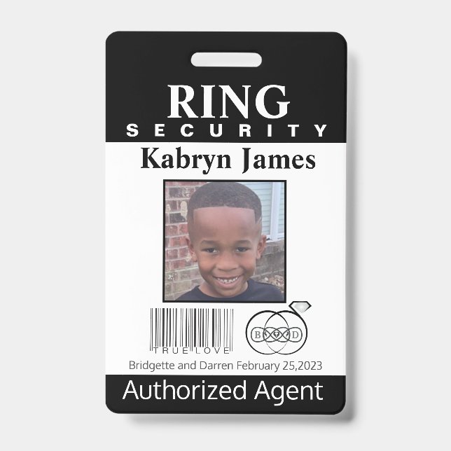 Ring Bearer Security Abzeichen Ausweis (Vorderseite)