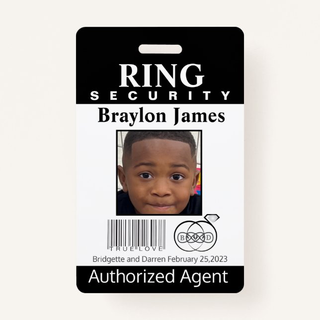 Ring Bearer Security Abzeichen Ausweis (Vorderseite)