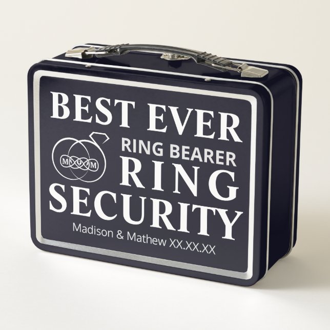Ring Bearer Security Box Metall Brotdose (Rückseite)
