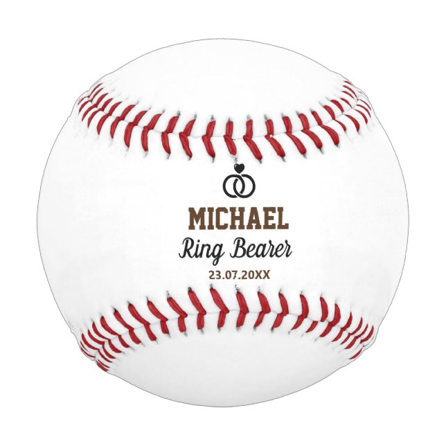 Ring Bearer Wedding Vielen Dank Baseball (Vorderseite)
