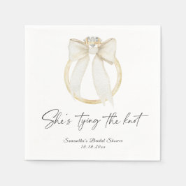Ring Bow She's tying the knot Bridal Shower Serviette