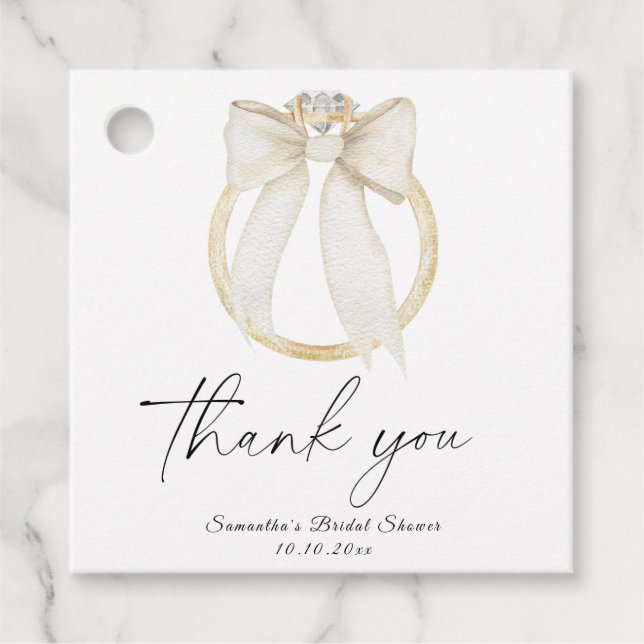 Ring Bow Sie bindet das Knoten Brautparty dank Geschenkanhänger (Vorderseite)