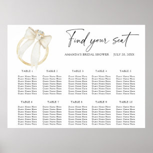 Ring Bow Wedding Chart Poster