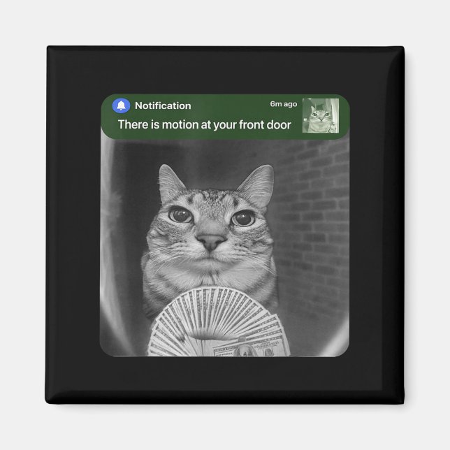 Ring Cat With Motion Meme  Magnet (Vorne)