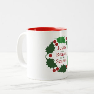 Ring des Heiligen Jesus Grund für den Saisonurlaub Zweifarbige Tasse