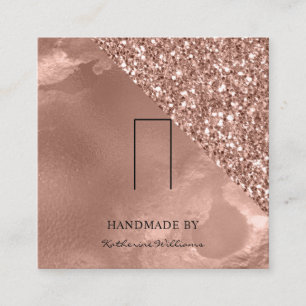 Ring-Display-Karte Rose Gold und Glitzer Quadratische Visitenkarte