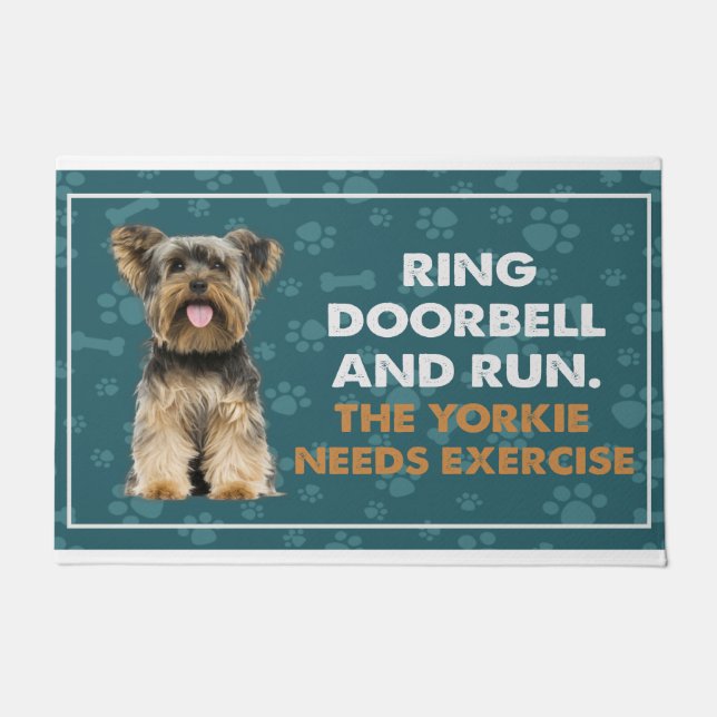 Ring Doorbell und die Yorkie brauchen Übung Fußmatte (Vorderseite)