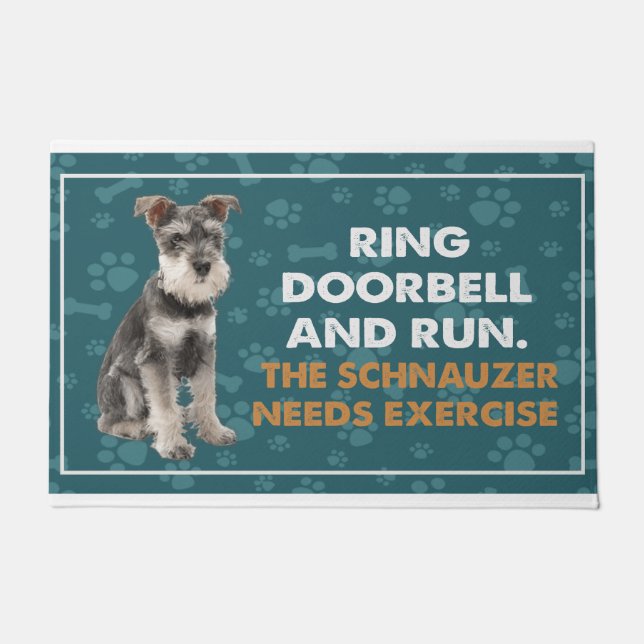 Ring Doorbell und führen Schnauzer braucht Übung Fußmatte (Vorderseite)