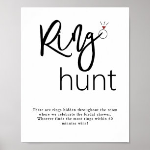 Ring Hour Brautparty Game Sign Poster