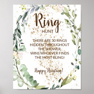 Ring Hour Herbal Brautparty Game Sign Poster