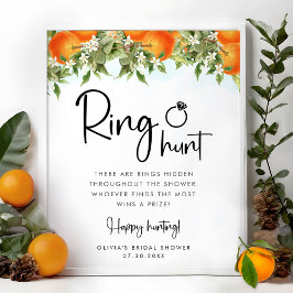 Ring Hour Orange Brautparty Game Card Poster