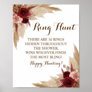 Ring Hour Pampas Grass Brautparty Spielzeichen Poster