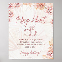 Ring Hunt Boho Bohemisch Bridal Polterabend Game Poster