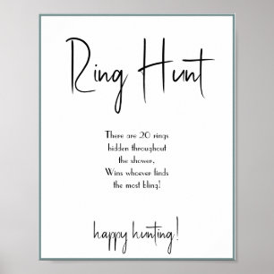 Ring Hunt Brautparty-Spielschild Poster