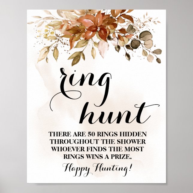Ring Hunt Eukalyptus Herbst Brautparty Spiel Schil Poster (Vorne)