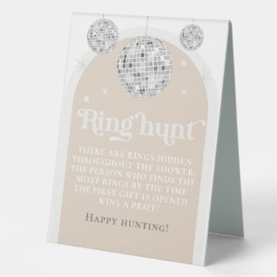 Ring Hunt Spiel Disco-Kugel Junggesellinnenabschie Tischaufsteller