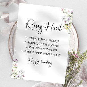 Ring Hunt Wildflower Brautparty-Spiel Einladung