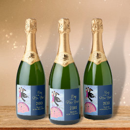 Ring in New Year Champagne Flasche Label Set