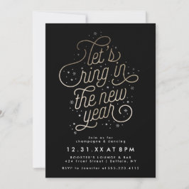 Ring in New Year Party laden Imitats Gold Foil Einladung
