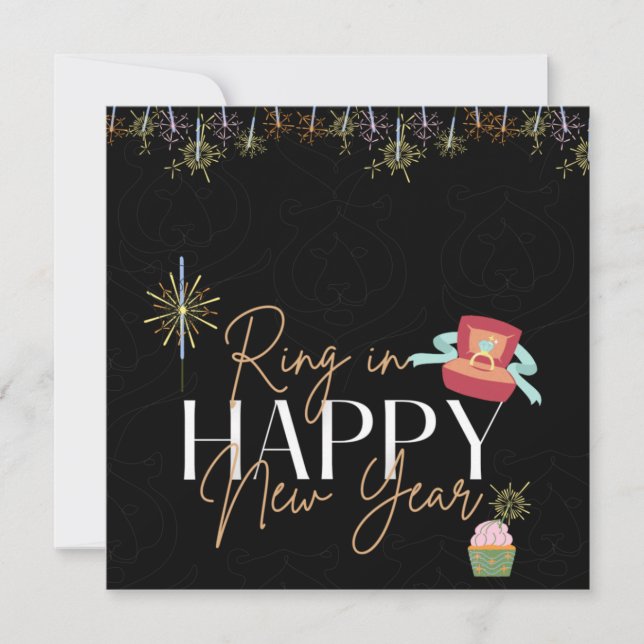 Ring In The New Year Faux Foil Party Invitation Einladung (Vorderseite)