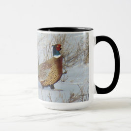 Ring-necked Fasan B22 im Schnee Tasse