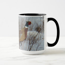 Ring-necked Fasan B23 im Schnee Tasse