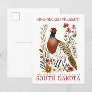 Ring Necked Fasant North Dakota Travel Postkarte