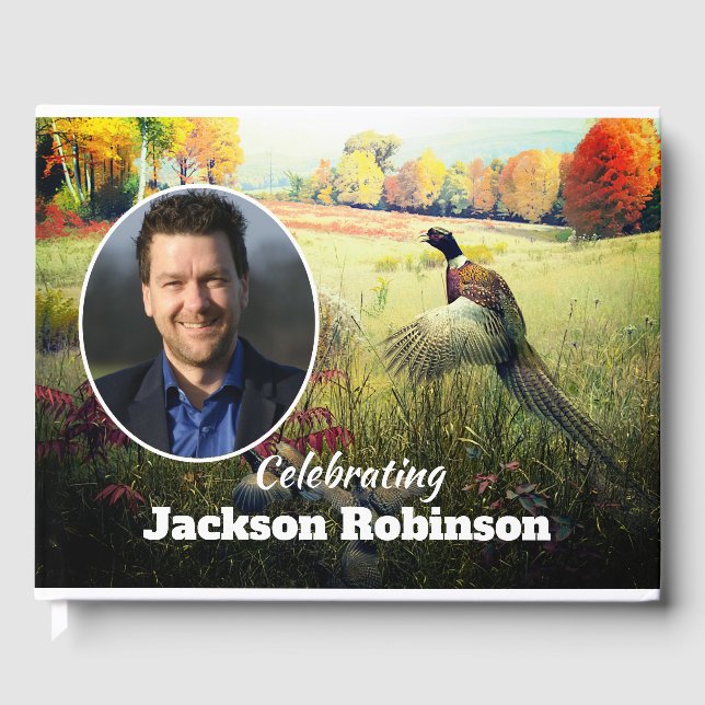 Ring Necked Pheasant Rooster Memorial Gästebuch (Vorderseite)