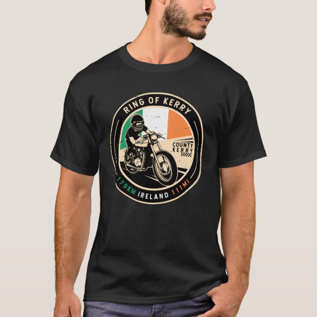 Ring of Kerry Ireland Motorrad T-Shirt (Vorderseite)