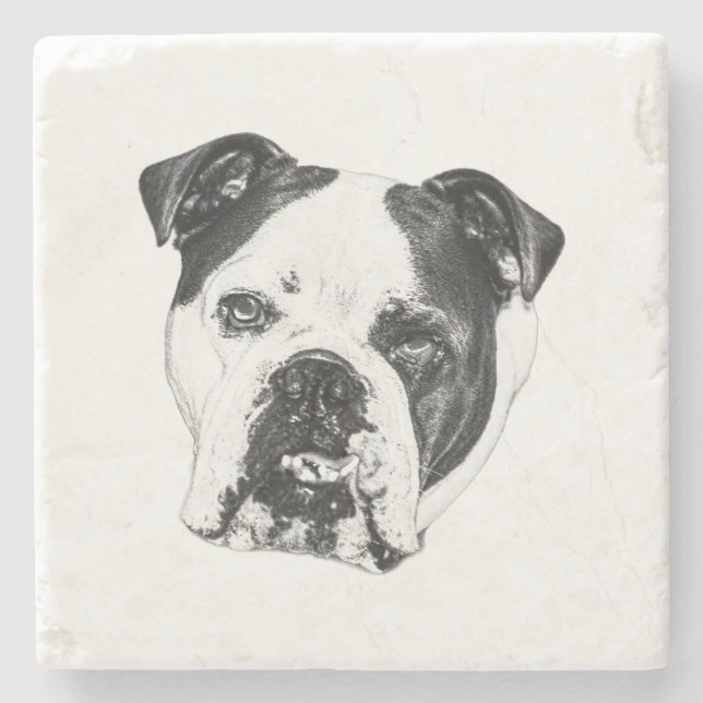 Ring-Safe Bulldog-Untersetzer Steinuntersetzer (Vorderseite)