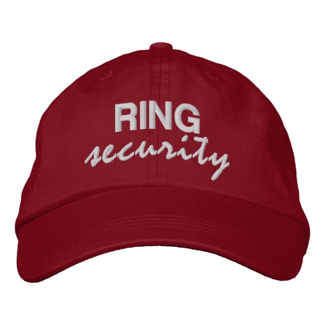 RING security fun novelty script ring bearer Bestickte Baseballkappe (Vorderseite)