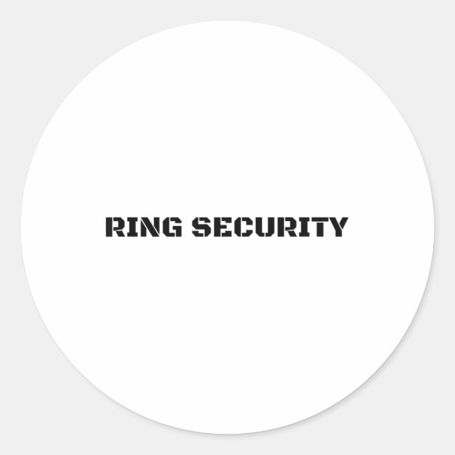 Ring Security Funny Wedbride Groom Party Geschenk Runder Aufkleber (Vorderseite)