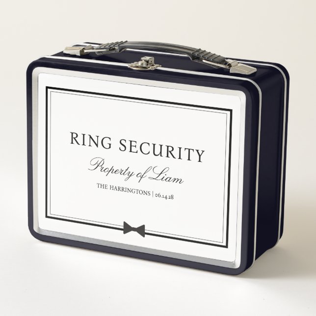 Ring Security Funny Wedding Custom Ring Bearer Box Metall Brotdose (Vorderseite)