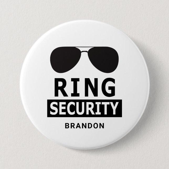 Ring Security Ring Bearer Trauzeuge Geschenk Button (Vorderseite)