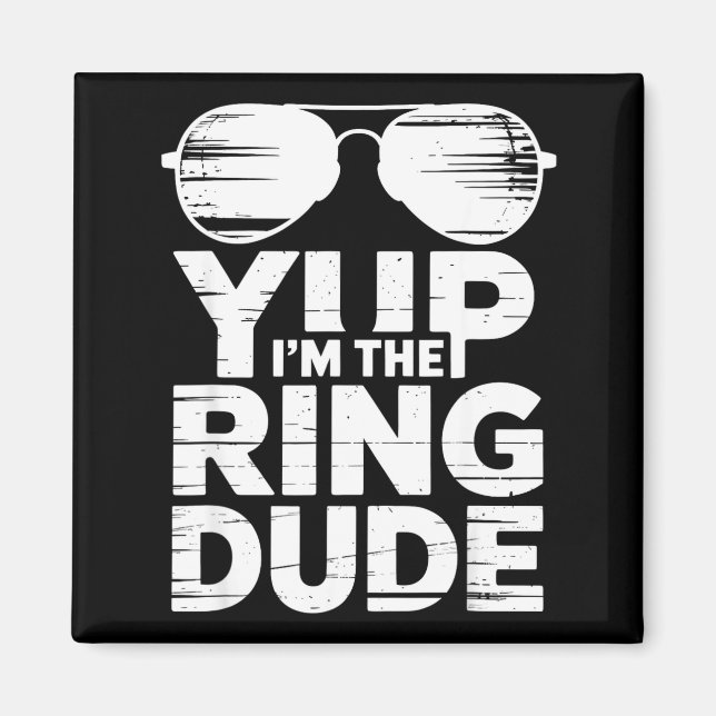 Ring Security Wedding Party Funny Ring Bearer  Magnet (Vorne)