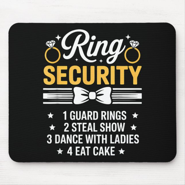 Ring Security Wedding Party Funny Ring Bearer  Mousepad (Vorne)