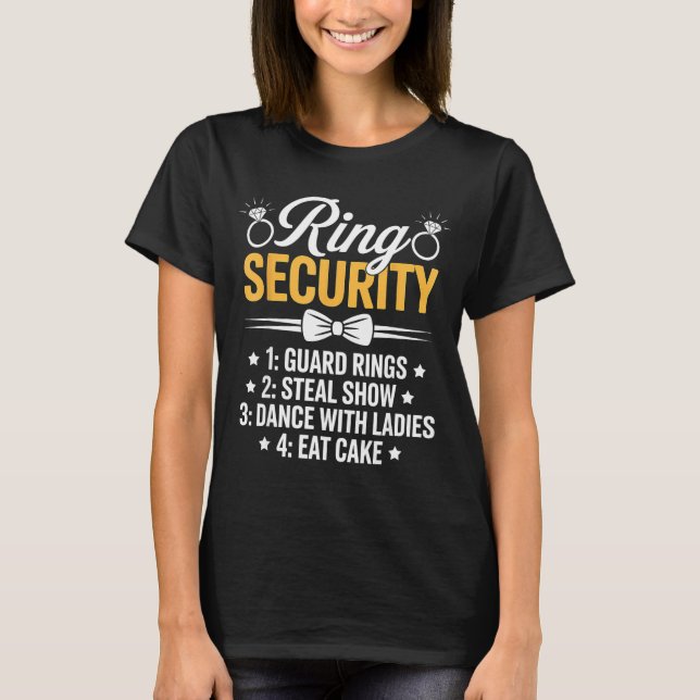 Ring Security Wedding Party Funny Ring Bearer  T-Shirt (Vorderseite)