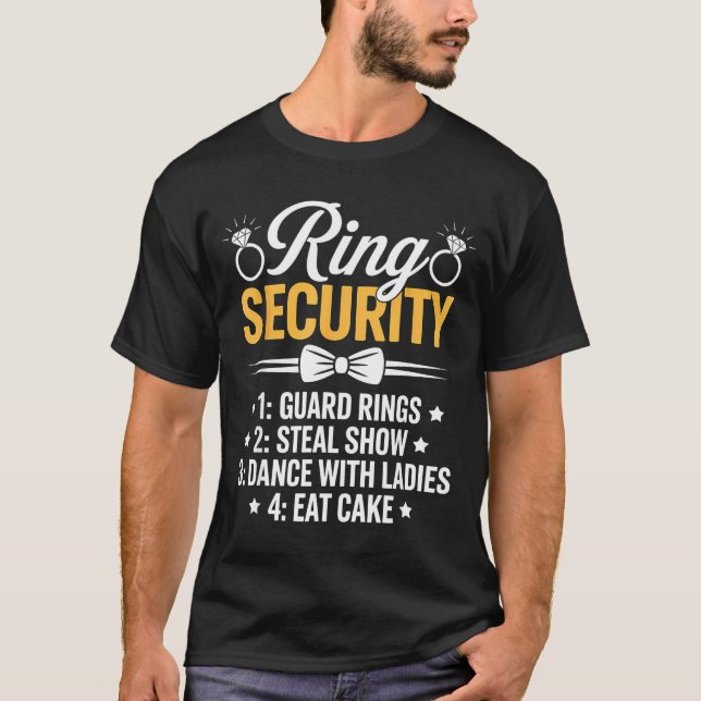 Ring Security Wedding Party Funny Ring Bearer  T-Shirt (Vorderseite)