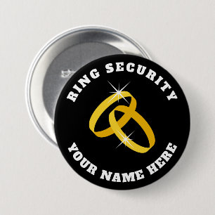Ring-Sicherheitsschaltfläche mit Namen des Trägerr Button
