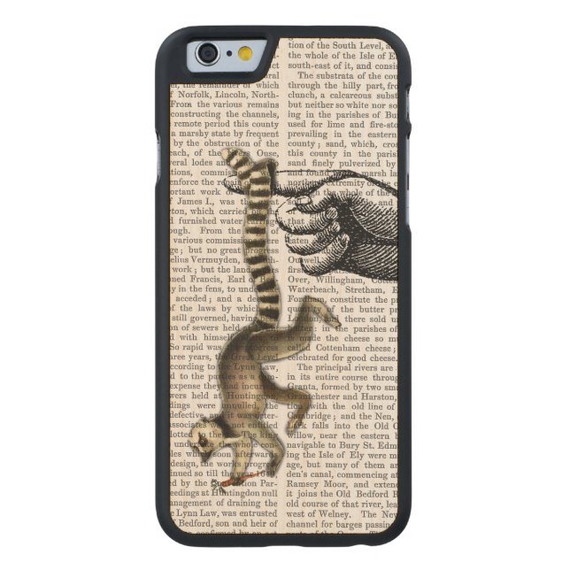 Ring Tails Lemur auf Finger 2 Carved Wood iPhone Hülle (Rückseite)